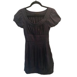 BCBG MAXAZARIA Black Scoop Neck Puff Sleeve Cocktail Dress  Size 0